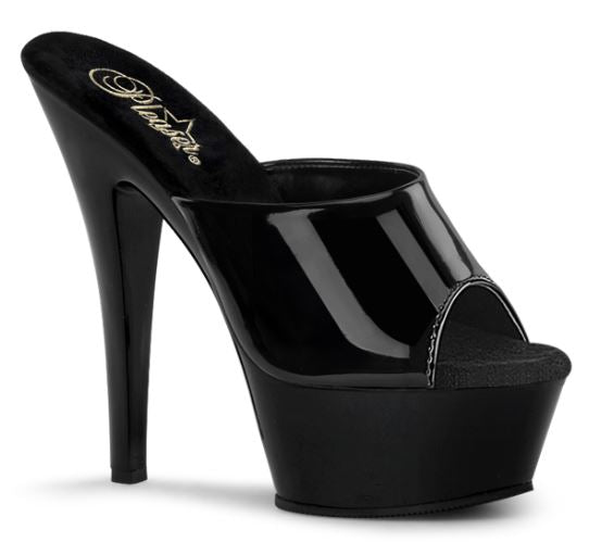 6 POUCES TALON MULE NOIR - PLEASER
