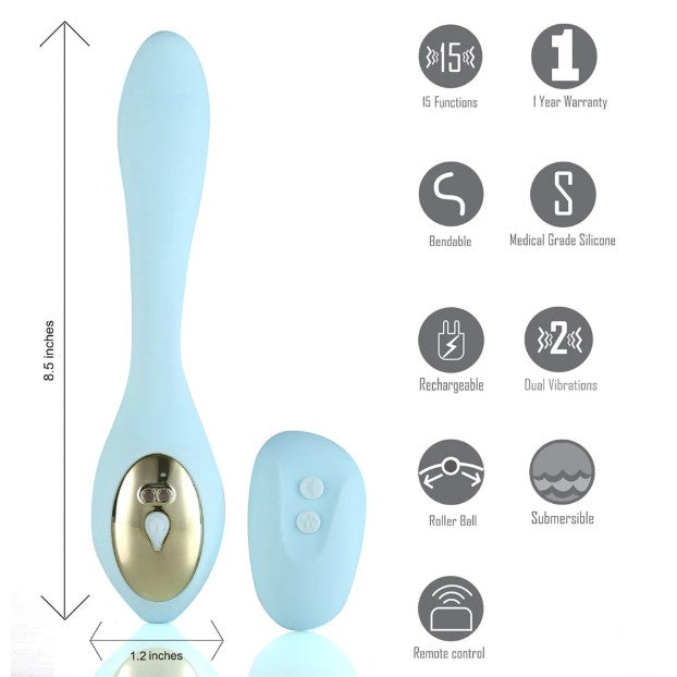 HARMONIE - VIBRATEUR POUR COUPLE - BLEU - MAIA