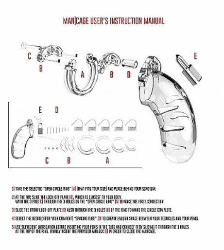 MANCAGE 03 - CHASTITY 4.5'' TRANSPARENT
