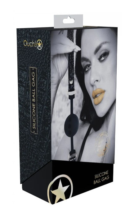 OUCH! - ROME COLLECTION - SILICONE BALL GAG - NOIR