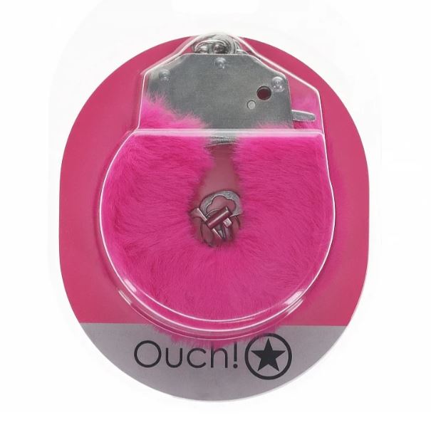OUCH! HEAVY DUTY FLUFFY HANDCUFFS PINK