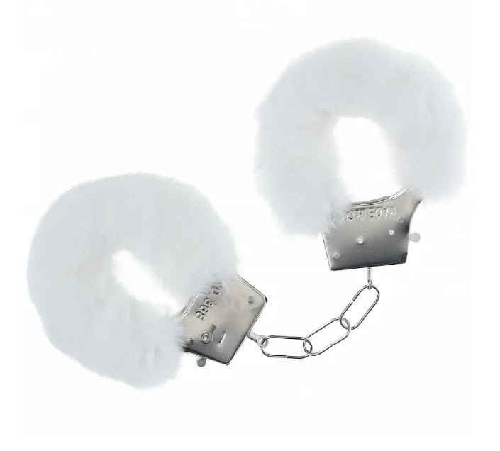 OUCH! HEAVY DUTY FLUFFY HANDCUFFS WHITE