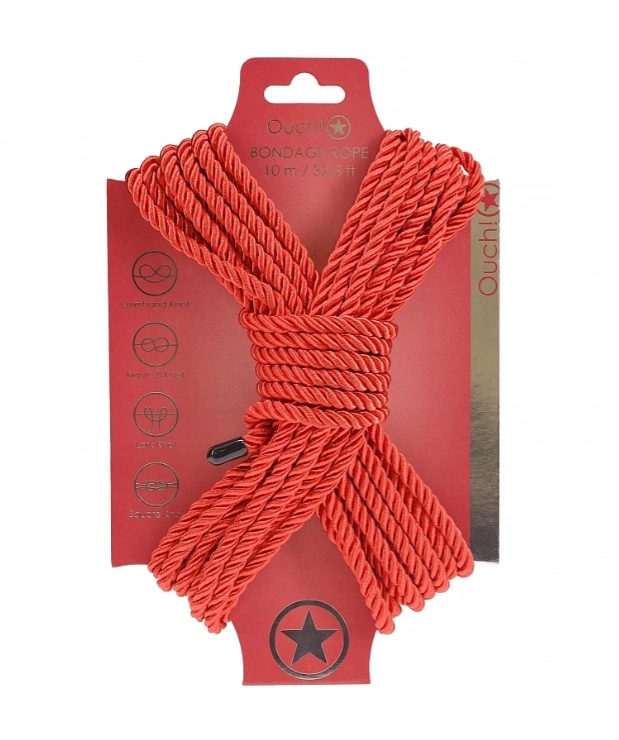 OUCH! BONDAGE CORDE 10 MÈTRES ROUGE