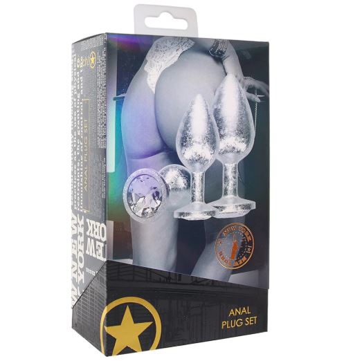 OUCH! NEW YORK COLLECTION METAL ANAL PLUG SET SILVER