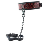OUCH! - LUXURY COLLAR WITH LEASH - BURGUNDY