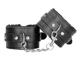 B&W- PLUSH BONDAGE LEATHER WRIST CUFF