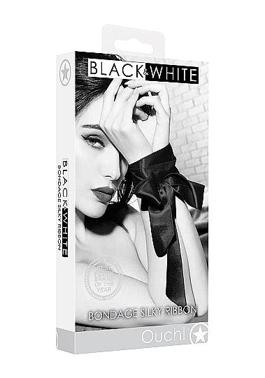 BONDAGE SILKY RIBBON -B&W - OUCH!
