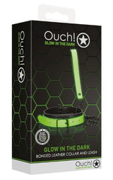 COLLAR & LEASH - GLOW IN THW DARK - OUCH!
