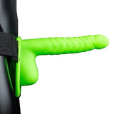 HOLLOW STRAP-ON RIBBED 8'' - GLOW-OUCH