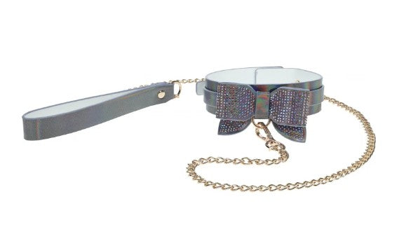OUCH! - PARIS COLLECTION - COLLAR WITH LEASH - GRIS