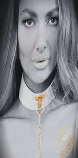 OUCH! - FLORENCE COLLECTION - COLLAR WITH LEASH - BLANC