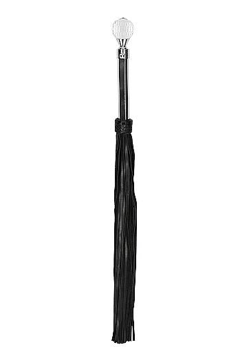 PAIN - SPARKLING ROUND METAL HANDLE LEATHER FLOGGER