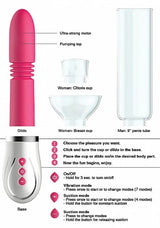 SHOTS- THRUSTER 4 IN 1 RECHARGEABLE COUPLES - PUMPED PINK