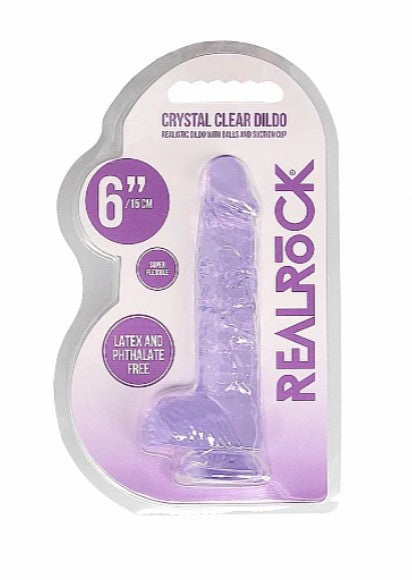 REALROCK - 6'' REALISTIC DILDO WITH BALLS - MAUVE