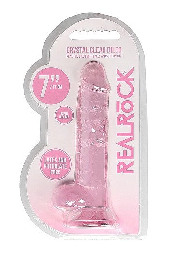 REALROCK - 7'' REALISTIC DILDO WITH BALLS - ROSE