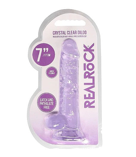 REALROCK - 7'' REALISTIC DILDO WITH BALLS - MAUVE