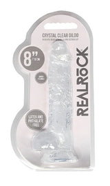 REALROCK - 8'' REALISTIC DILDO WITH BALLS - TRANSPARENT