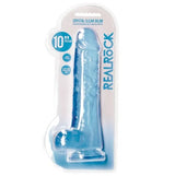 REALROCK - 10'' REALISTIC DILDO WITH BALLS - BLEU