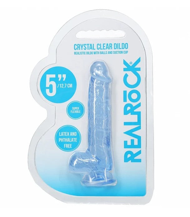 REALROCK REALISTIC DILDO WITH BALLS 5" BLUE