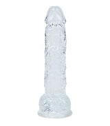 REALROCK REALISTIC DILDO WITH BALLS 5" TRANSPARENT