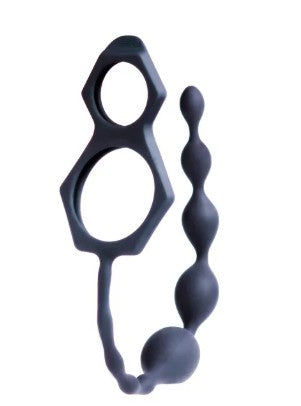 SCORPIO - C RING & ANAL CHAIN - JUST BLACK - VEDO
