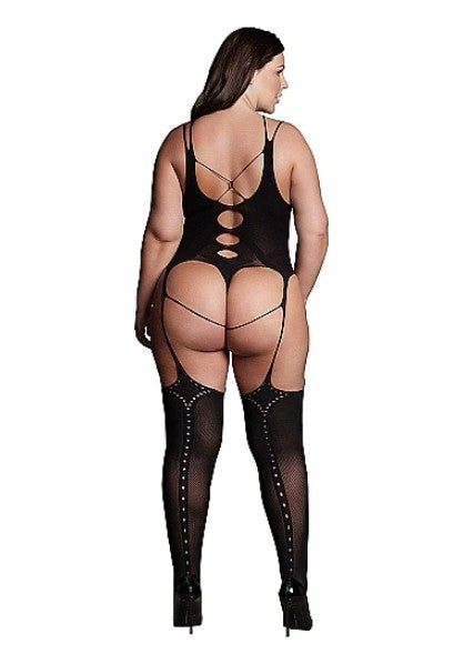 ELARA VII - BODYSTOCKING WITH OPEN CUPS - PLUS SIZE - LE DÉSIR
