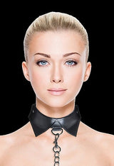 OUCH! - EXCLUSIVE COLLAR WITH LEASH - NOIR