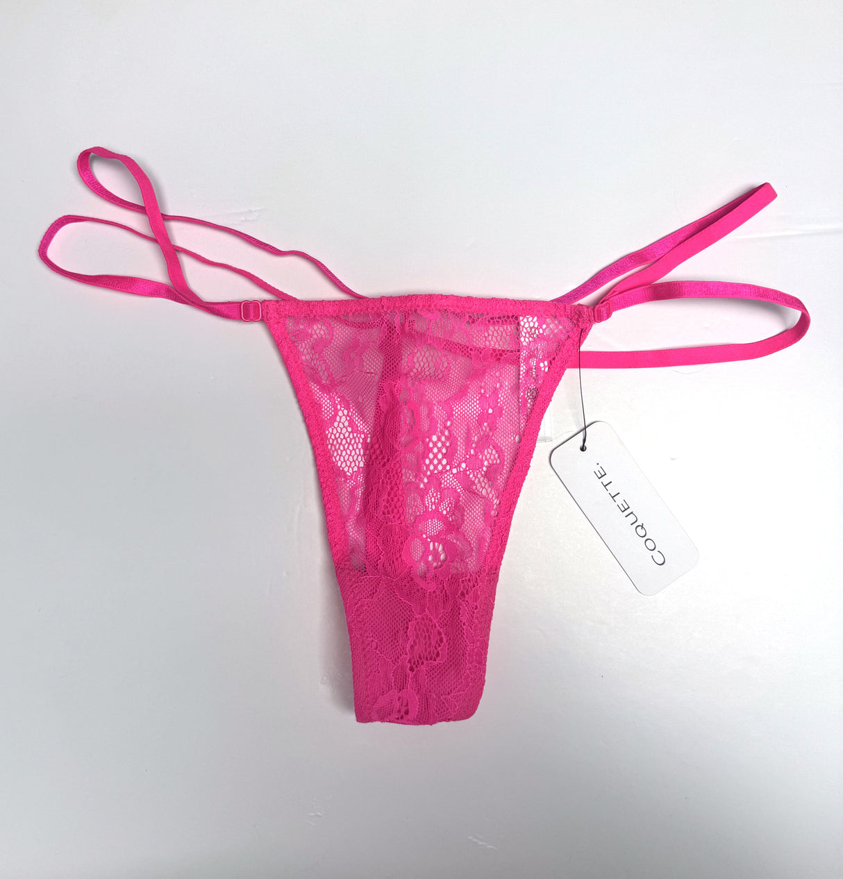 ADJUSTABLE G-STRING HOT PINK - COQUETTE