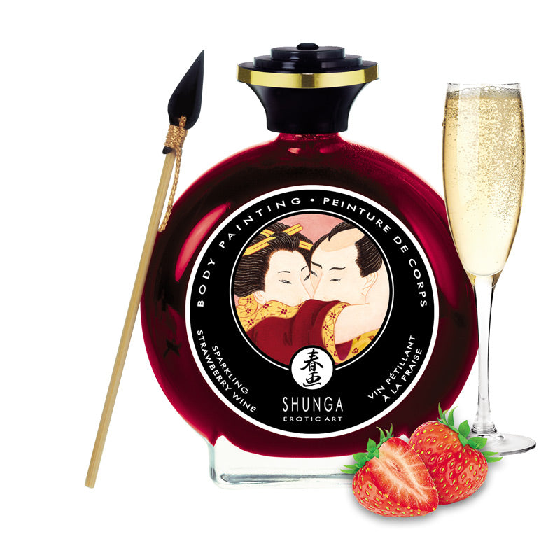 PEINTURE FRAISES ET CHAMPAGNE-SHUNGA