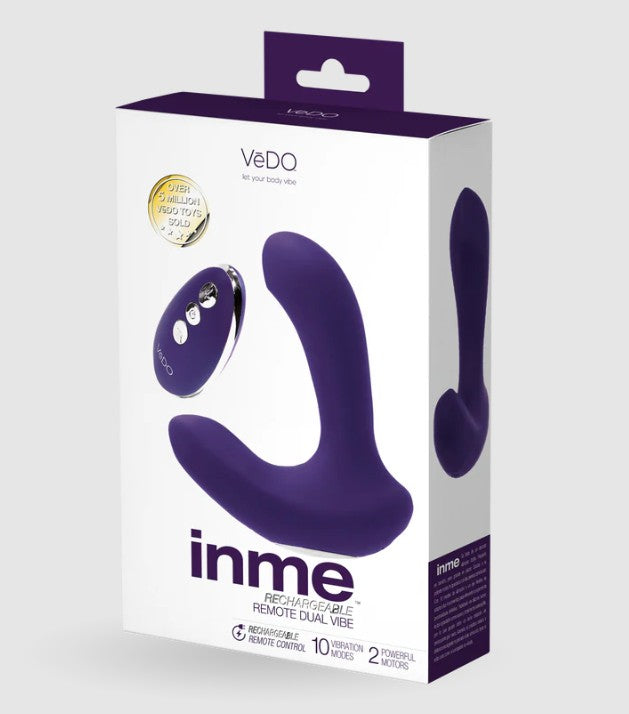INME RECHARGABLE DUAL VIBE WITH REMOTE - PURPLE - VÉDO