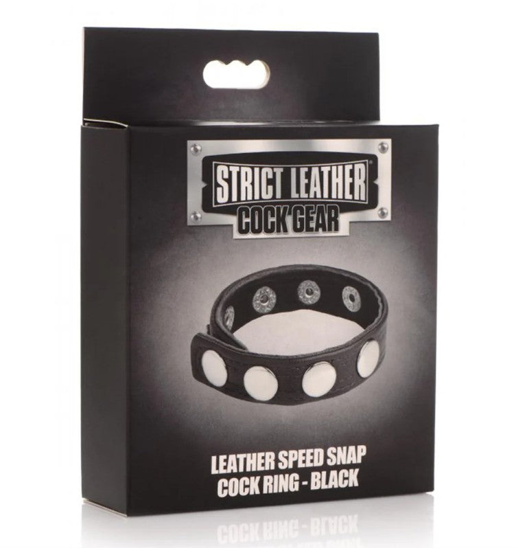 LEATHER SPEED SNAP COCK RING