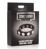 LEATHER SPEED SNAP COCK RING