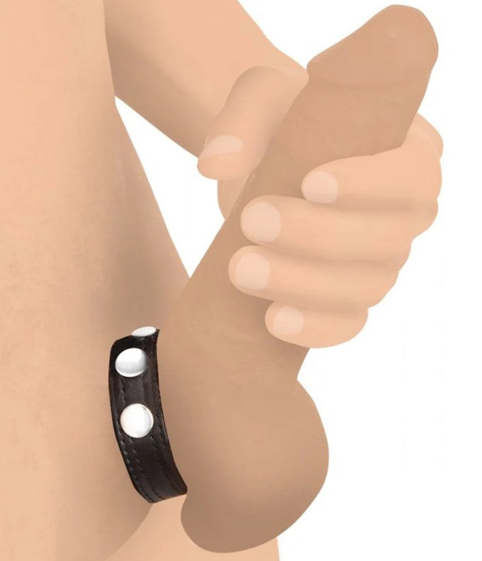 LEATHER SPEED SNAP COCK RING