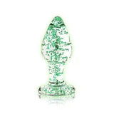 GLASS LARGE BUTT PLUG - GLOW IN THE DARK - OUCH!