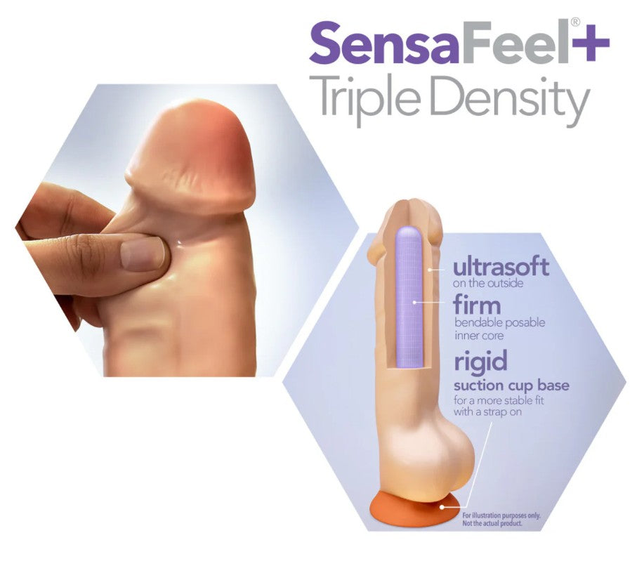 DR. SKIN PLUS 7" POSABLE DILDO WITH BALLS