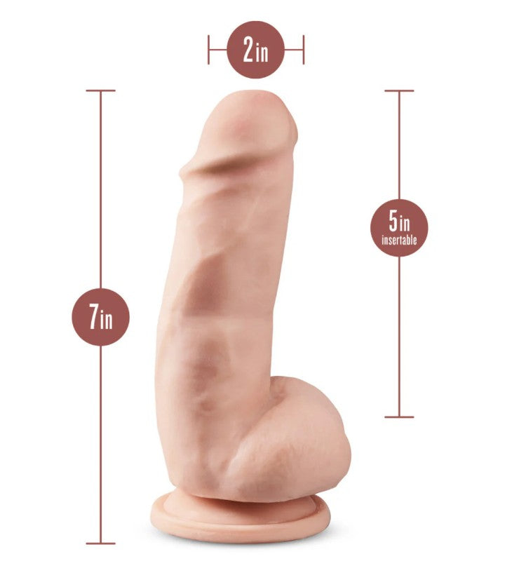 DR. SKIN PLUS 7" POSABLE DILDO WITH BALLS