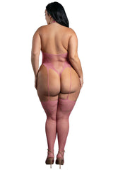 TEDDY-BODYSTOCKING DENTELLE ROSE