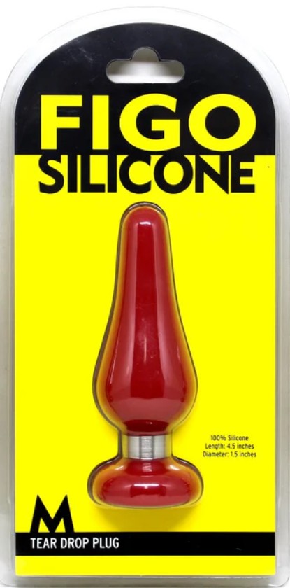 TEAR DROP SILICONE PLUG-RED-MEDIUM