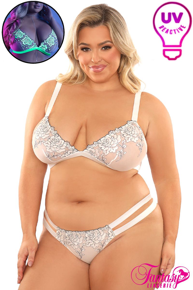 GLOW - NIGHT VISION - BRASSIÈRE AVEC CULOTTE EN DENTELLE
