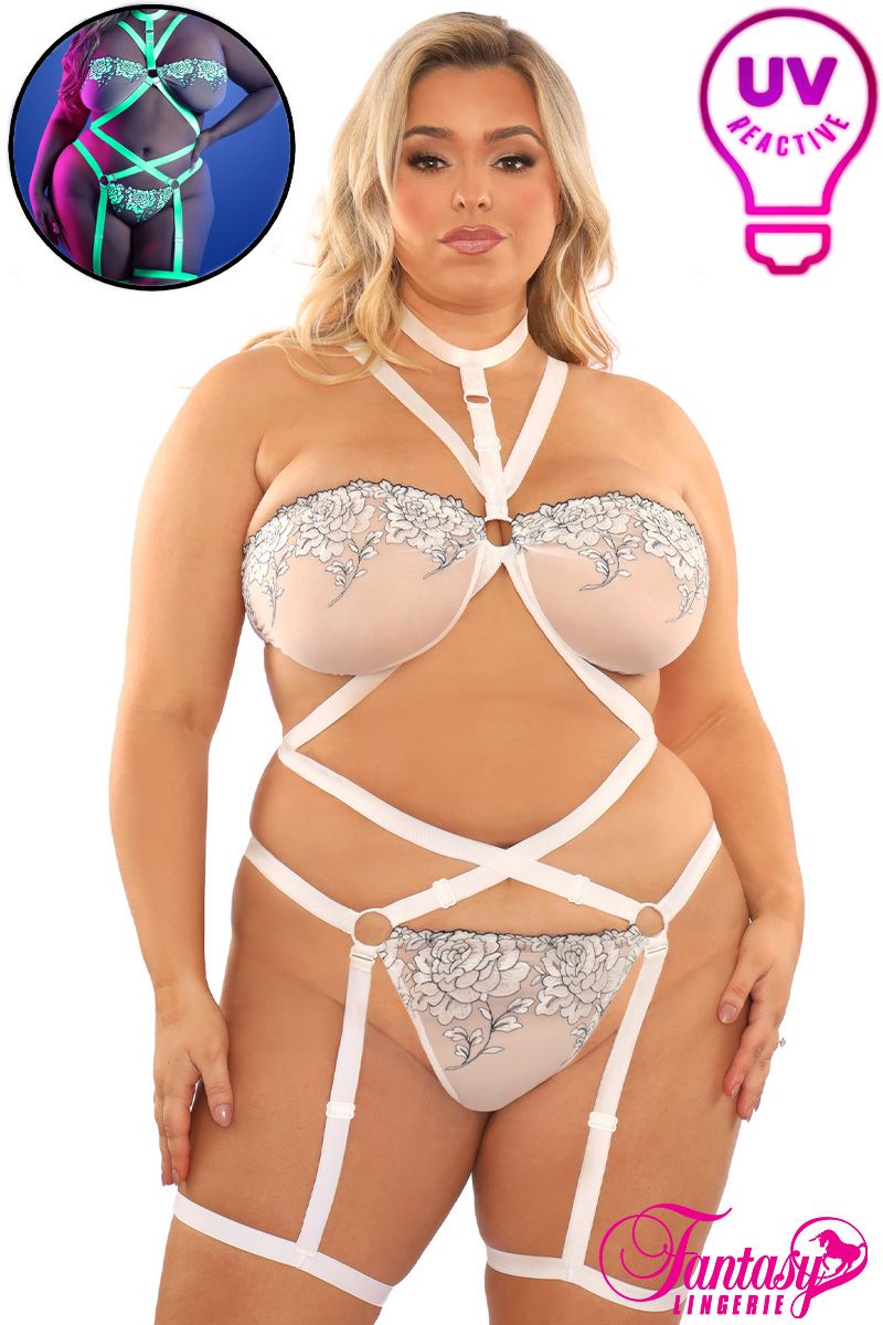 GLOW - NIGHT VISION - TEDDY DESIGN CROISÉE EN DENTELLE