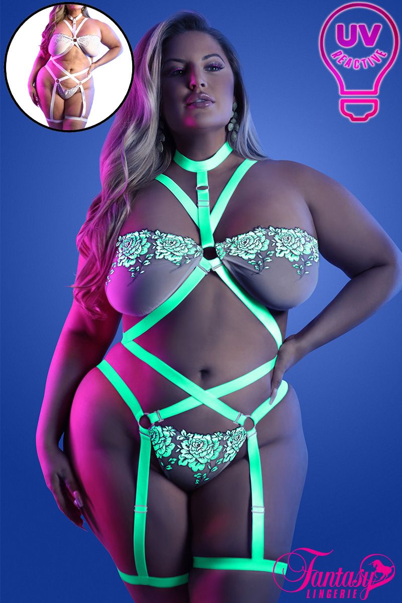 GLOW - NIGHT VISION - TEDDY DESIGN CROISÉE EN DENTELLE