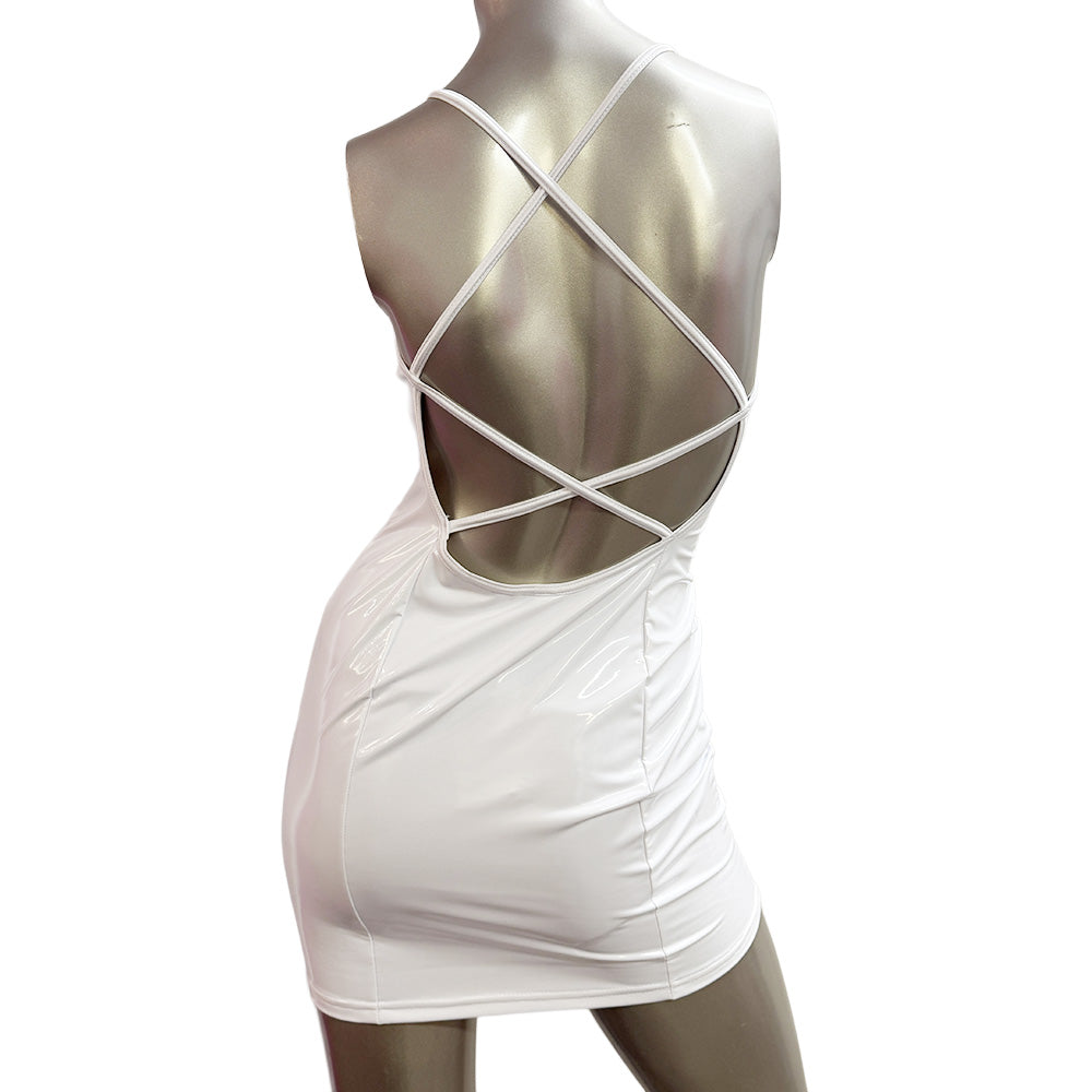 LA PVC -L'ENTRECROISÉE ROBE BLANC