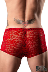 STRECH LACE -ROUGE- MINI SHORT