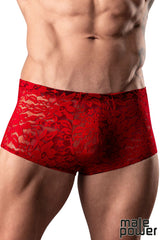 STRECH LACE -ROUGE- MINI SHORT