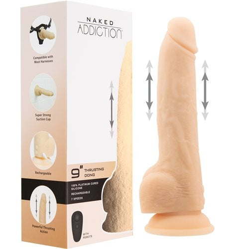 NAKED ADDICTION - 9'' THRUSTING DONG - VANILLE