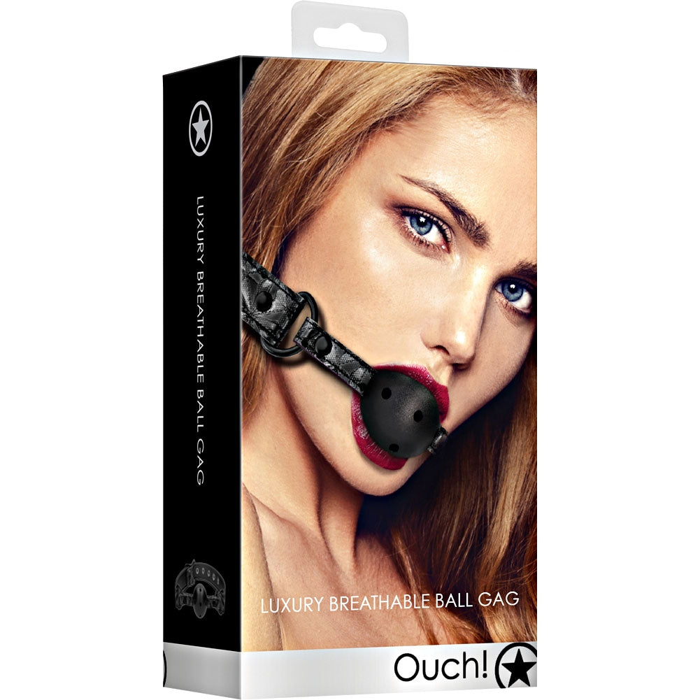 OUCH! - BREATHABLE LUXURY BALL GAG - NOIR