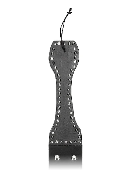 WOODEN HANDLE BELT WHIP FLOGGER LEATHER- BLACK