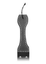 WOODEN HANDLE BELT WHIP FLOGGER LEATHER- BLACK