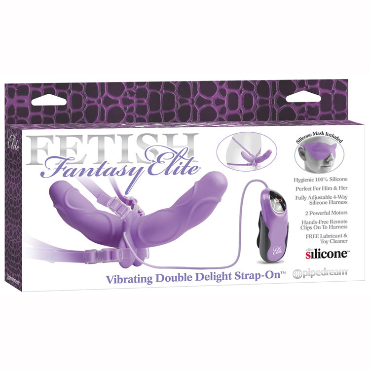 FF ELITE 10" VIBRANT DOUBLE DELIGHT STRAP-ON MAUVE