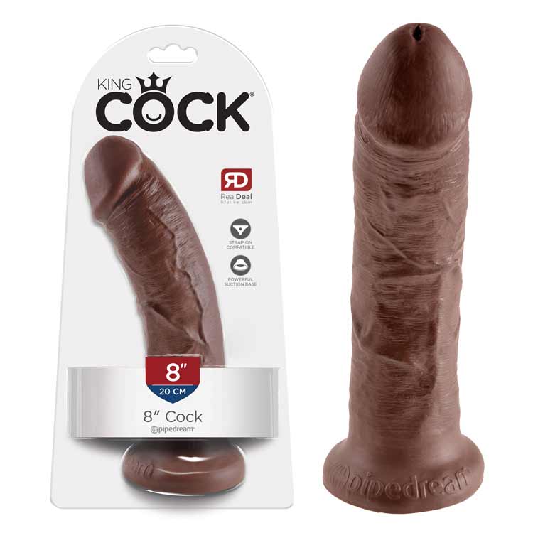 KING COCK - 8'' COCK - BRUN